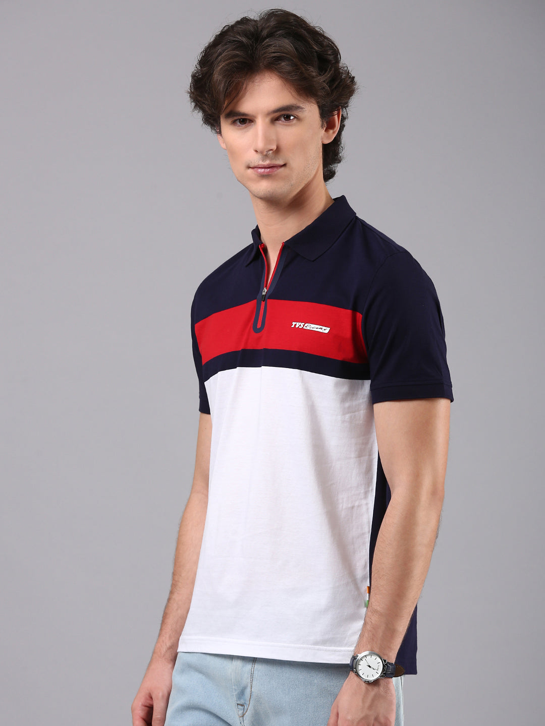 TVS Originals Racing 100% Cotton Mercerised Polo T-Shirt | 180 GSM | Sleek Zipper Placket | Soft Sheen Finish | Lightweight & Durable | Regular Fit | Heat-Sealed Neck | Premium Everyday Wear
